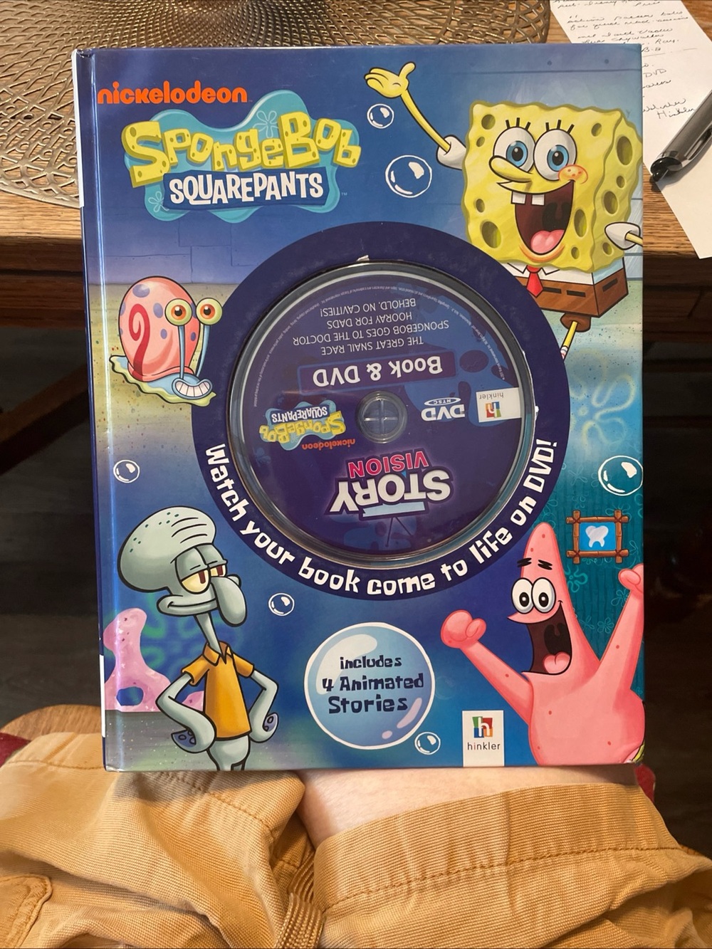 Nickelodeon SpongeBob SquarePants Story Vision Book & DVD - Blue, Yellow, Pink.